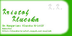 kristof klucska business card